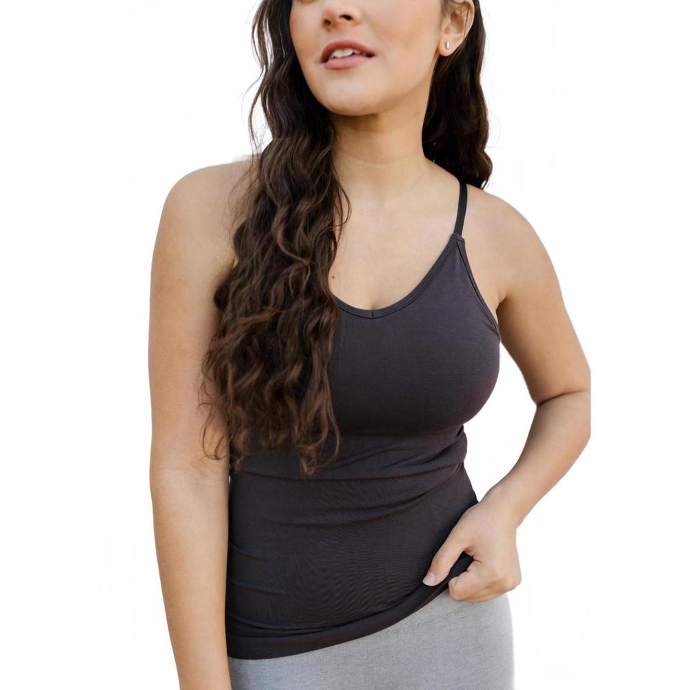 NEW ELIETIAN built in bra cami top in black